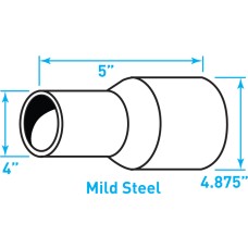 Truck Exhaust Expanded Adaptor, Mild Steel - 4" / 4.88" Outside Diameter